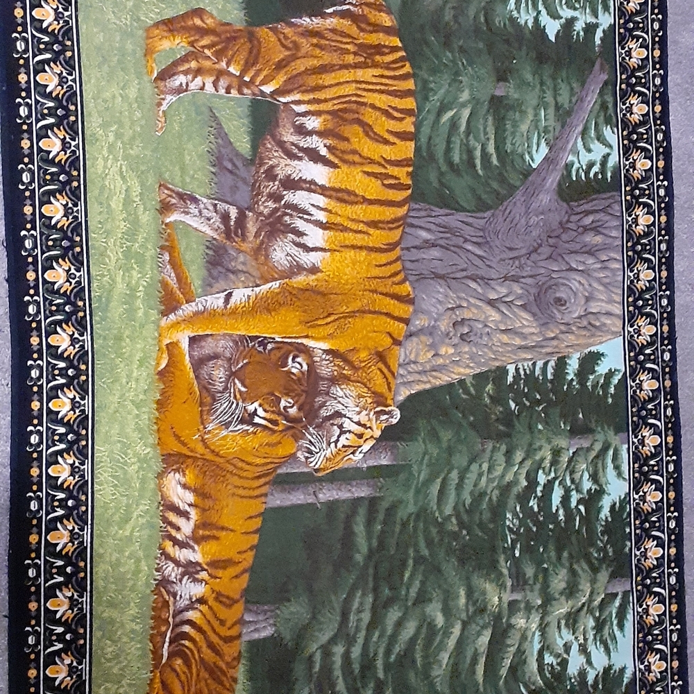 Tiger wall hanging/ vintage tiger tapestry/ Made in Turkey cotton wall hanging